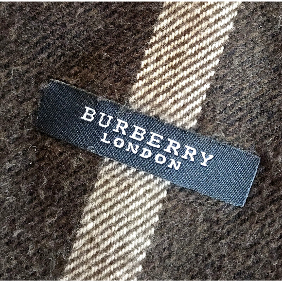 Burberry London Scarf Brown Tan Plaid Check Soft Fringe Cozy Winter Classic 66" - Picture 7 of 10